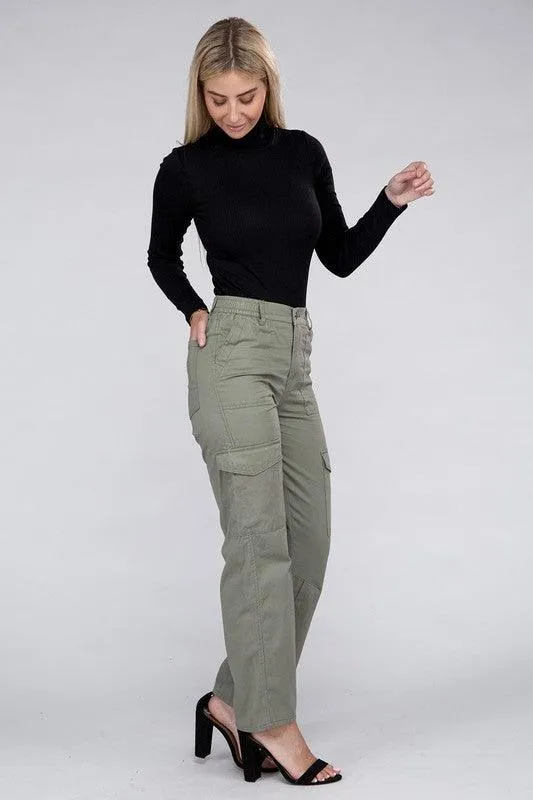 Everyday Wear Elastic-Waist Cargo Pants