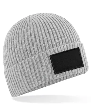 Fashion patch beanie | Light Grey/Black