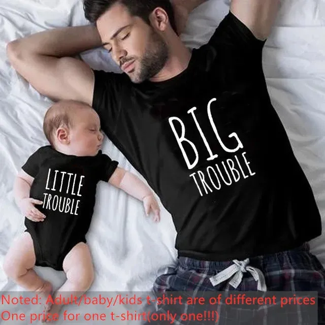 Father & Son Matching Novelty Sets with Short Sleeve T-Shirt For Daddy & Baby Onsie