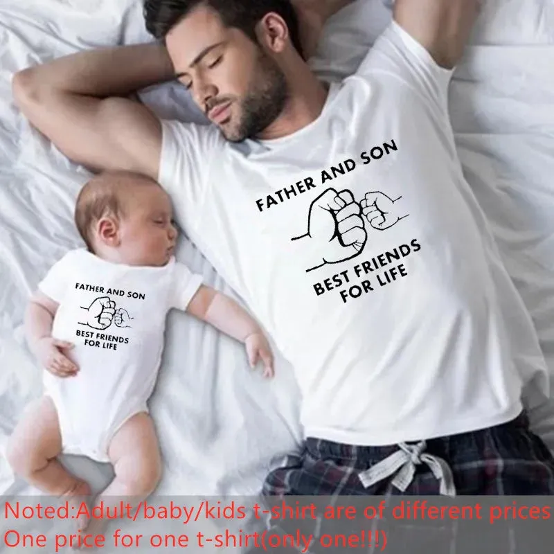 Father & Son Matching Novelty Sets with Short Sleeve T-Shirt For Daddy & Baby Onsie