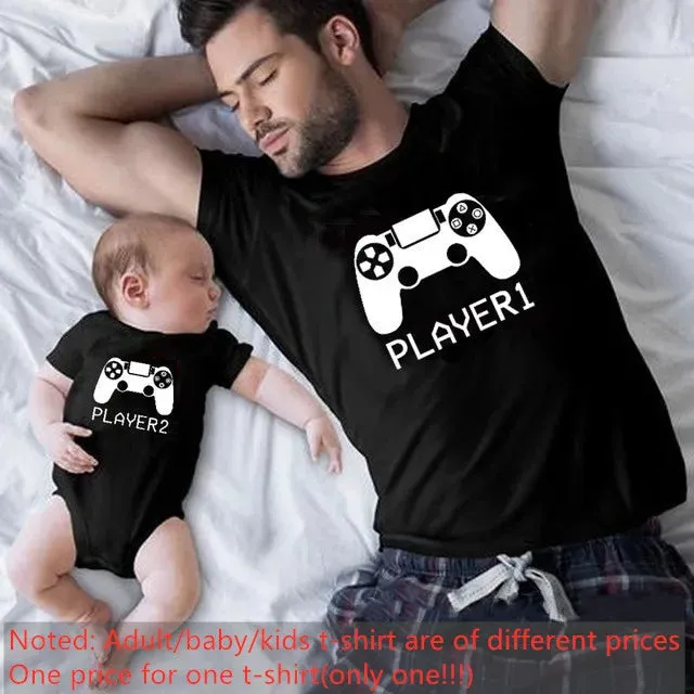 Father & Son Matching Novelty Sets with Short Sleeve T-Shirt For Daddy & Baby Onsie