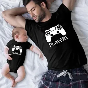 Father & Son Matching Novelty Sets with Short Sleeve T-Shirt For Daddy & Baby Onsie