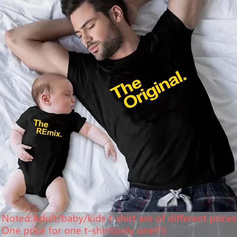 Father & Son Matching Novelty Sets with Short Sleeve T-Shirt For Daddy & Baby Onsie