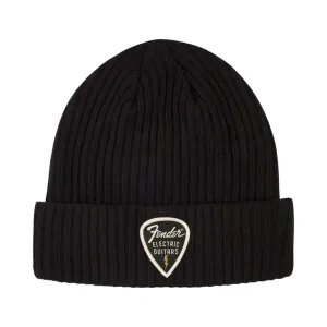 Fender Pick Patch Ribbed Beanie Black