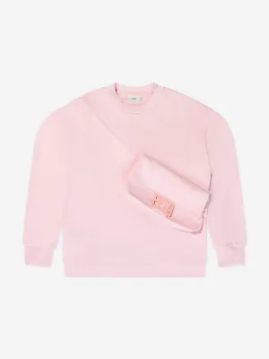 Fendi Girls Baguette Bag Sweatshirt in Pink