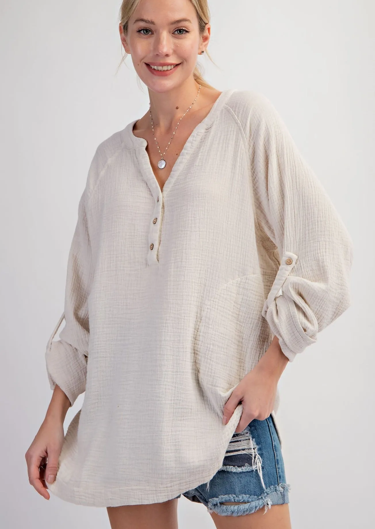 FINAL SALE - Gauze Pocket Tunic - 2 Colors!