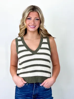 Finley - Striped V-Neck Sweater Vest