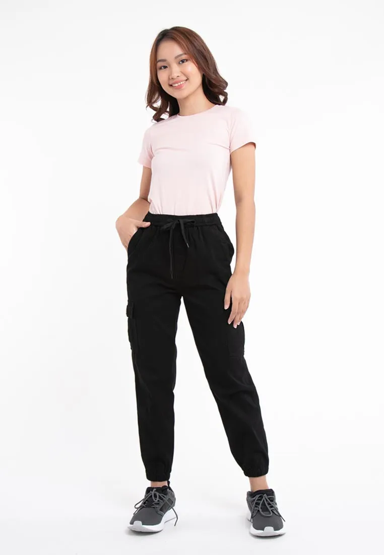 Forest Ladies Cotton Twill Elastic Waist Cargo Pants Women Jogger Long Pants | Seluar Cargo Perempuan  - 810442