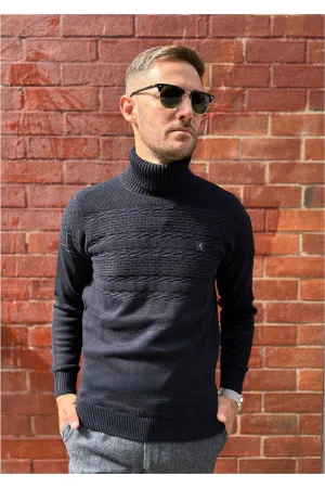 Gabicci Vintage - Emilio Navy - Roll Neck