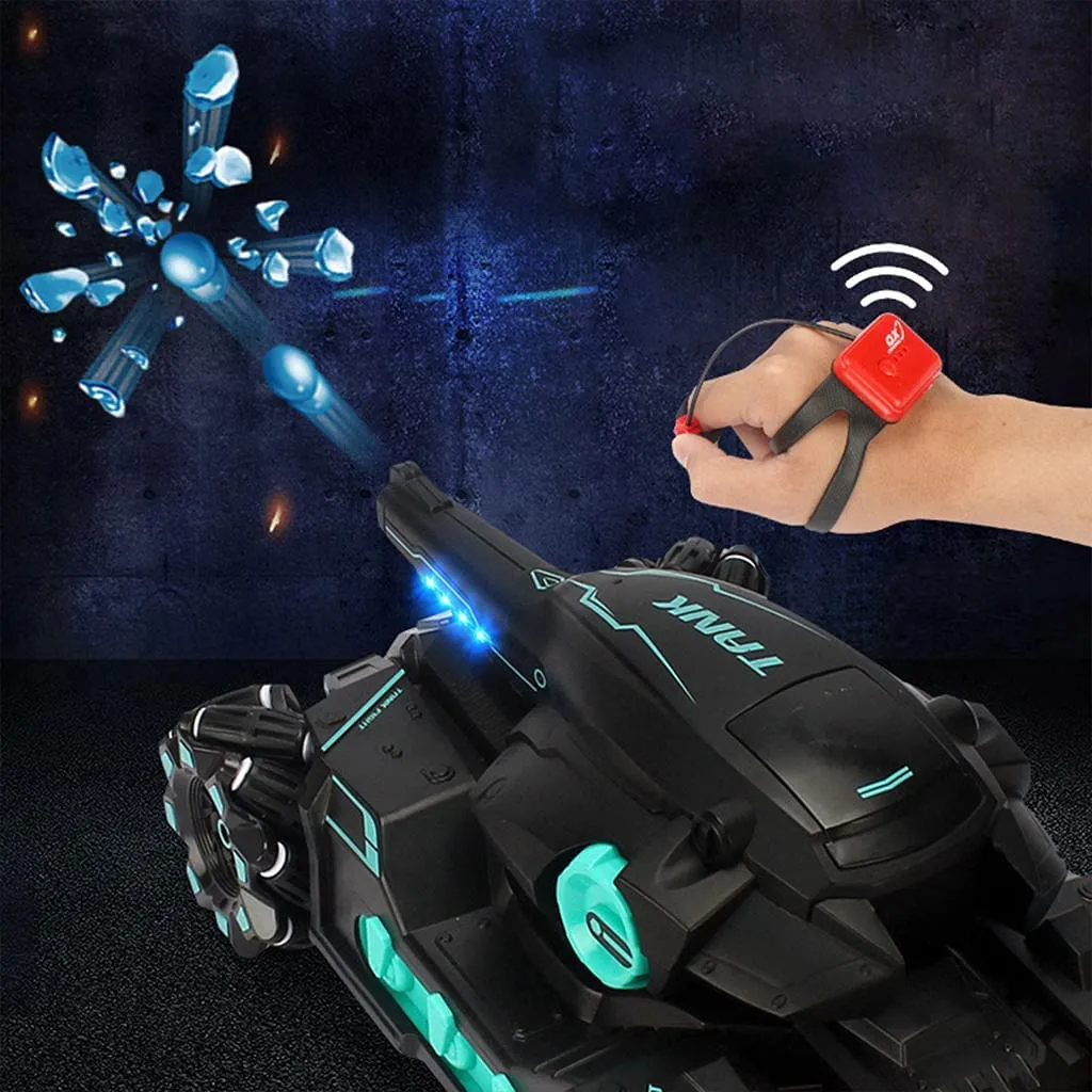 Gesture Control Water Bomb RC Tank - 360°Rotating 4WD RC Tank Car Nerf Tank