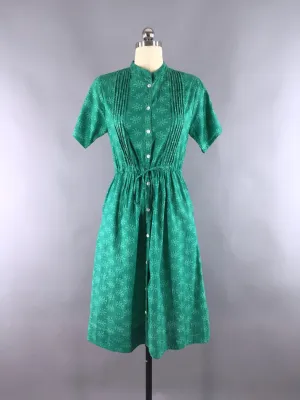 Green Block Print Indian Cotton Dress