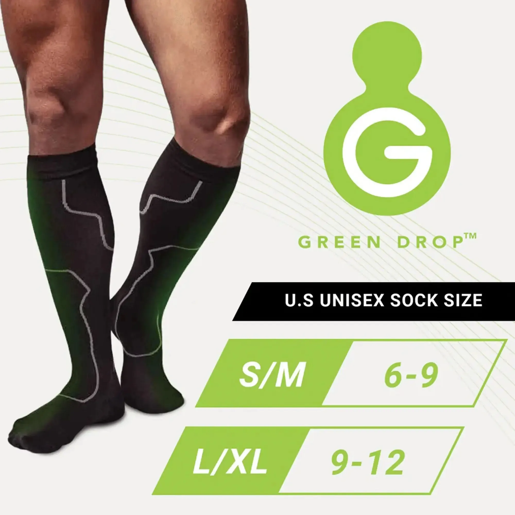 Green Drop™ Compression Socks – Medical-Grade Infused Support, L/XL