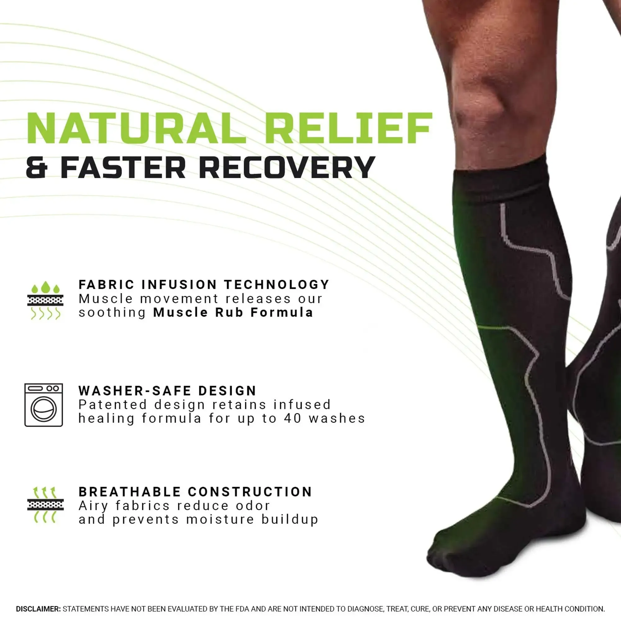 Green Drop™ Compression Socks – Medical-Grade Infused Support, L/XL