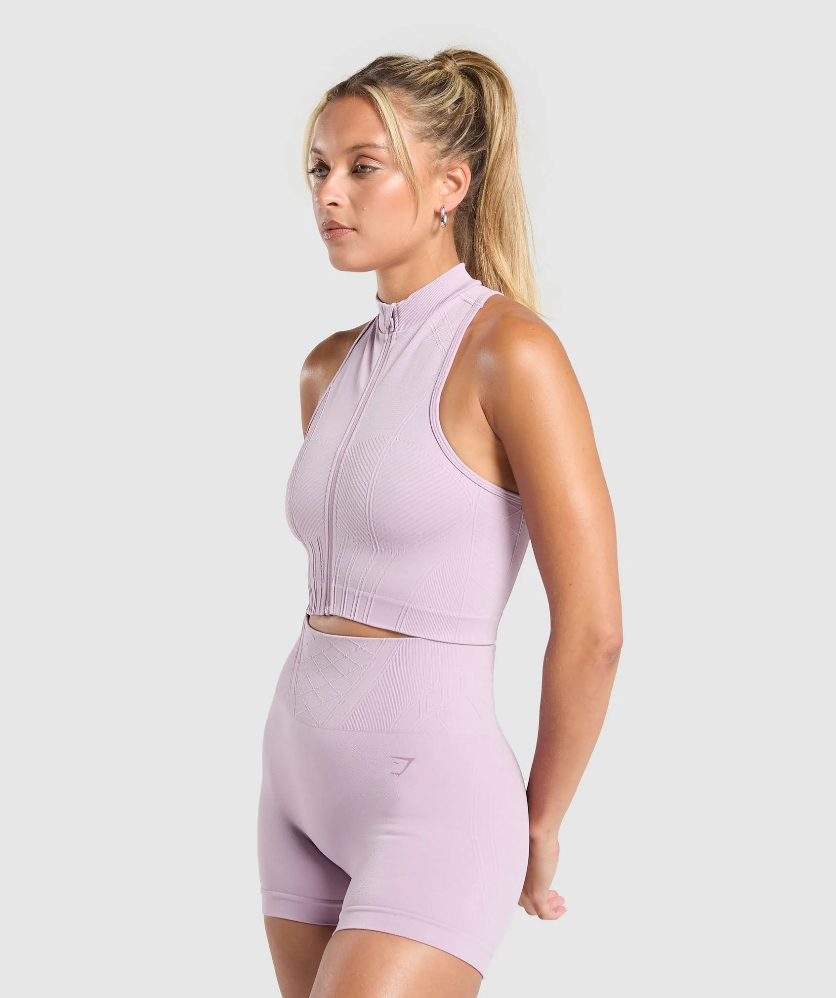 Gymshark Corset Seamless Crop Tank - Warm Lilac