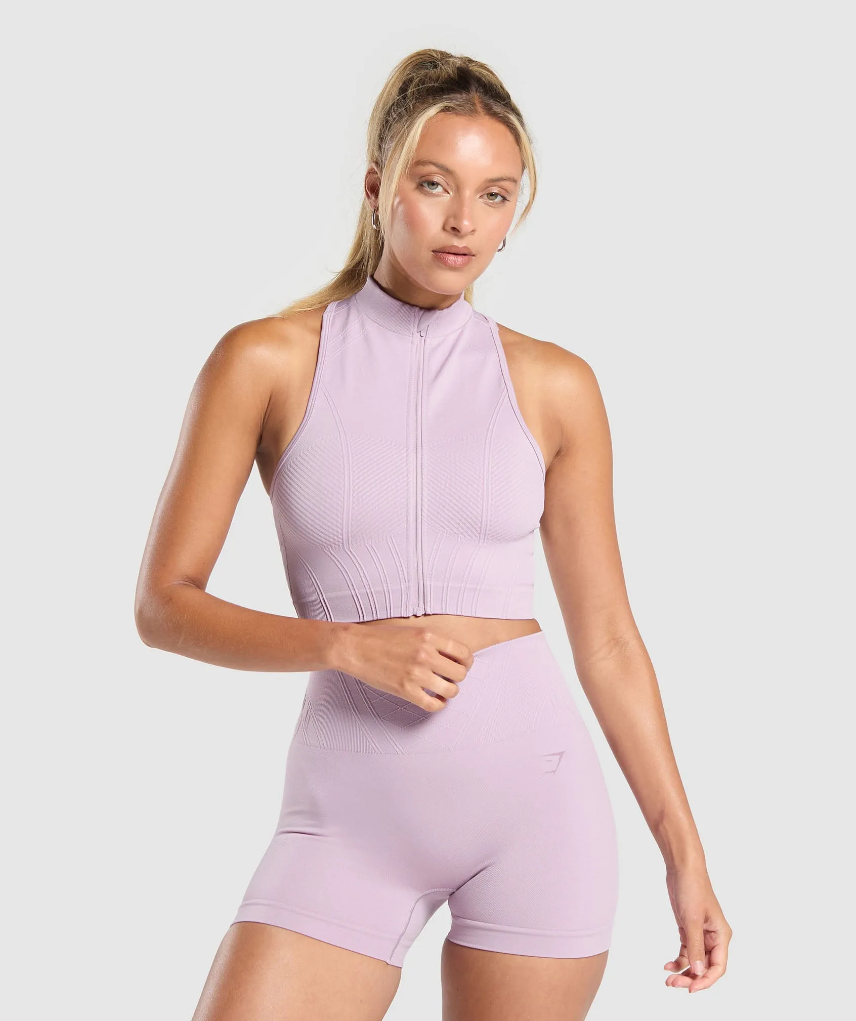 Gymshark Corset Seamless Crop Tank - Warm Lilac