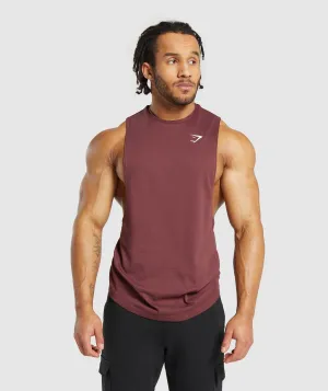 Gymshark React Drop Arm Tank - Burgundy Brown