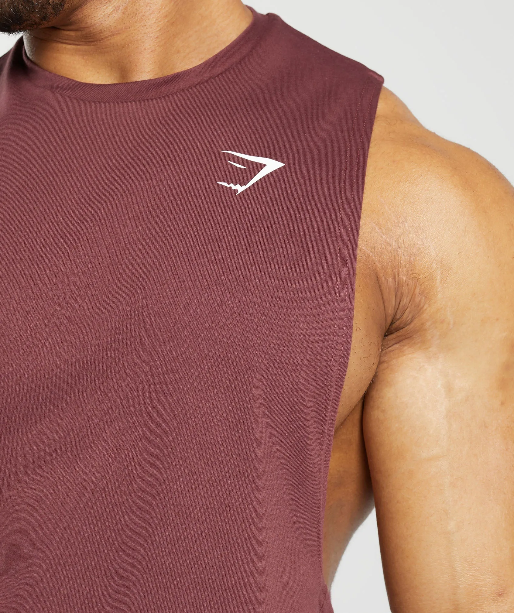 Gymshark React Drop Arm Tank - Burgundy Brown