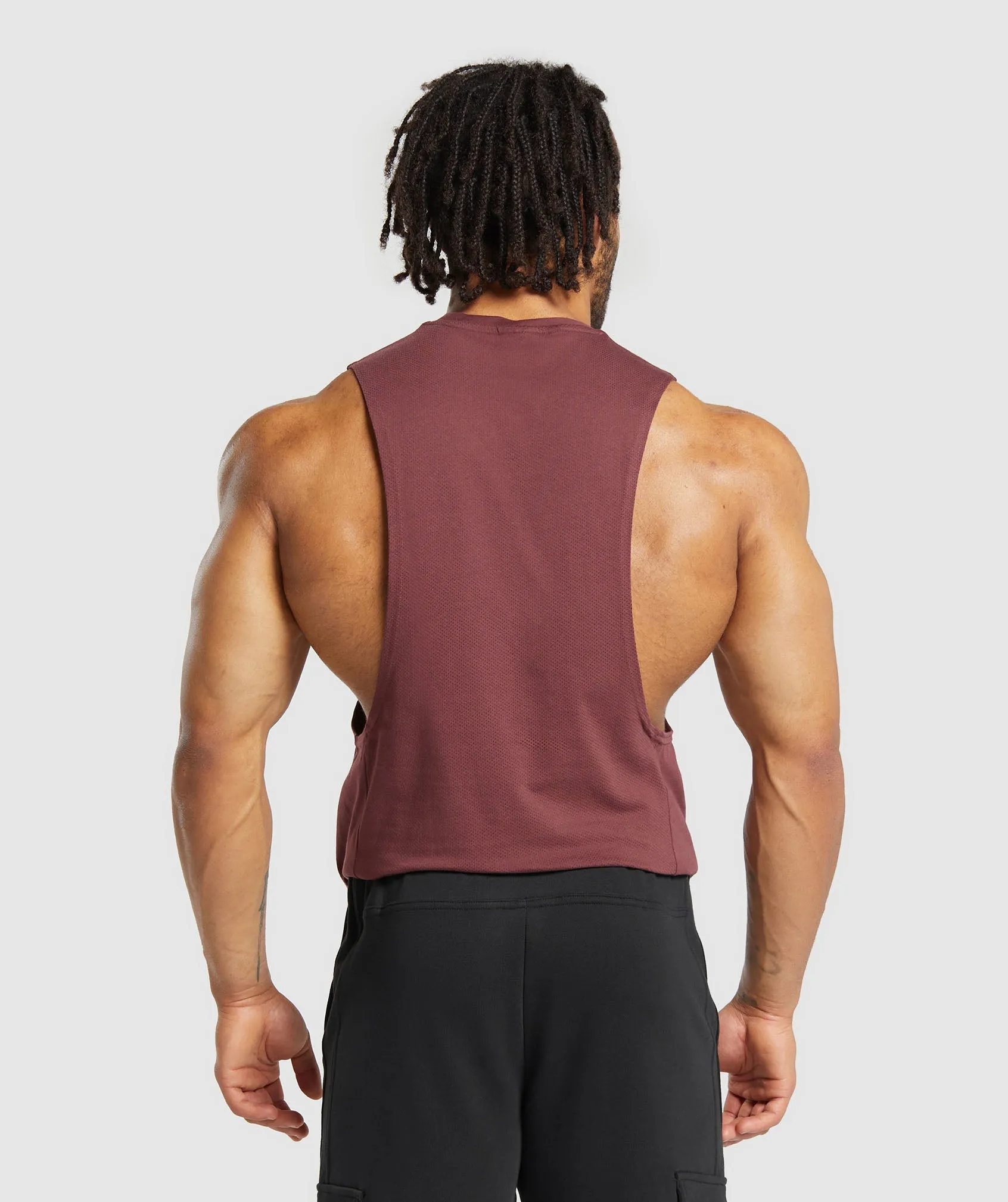 Gymshark React Drop Arm Tank - Burgundy Brown