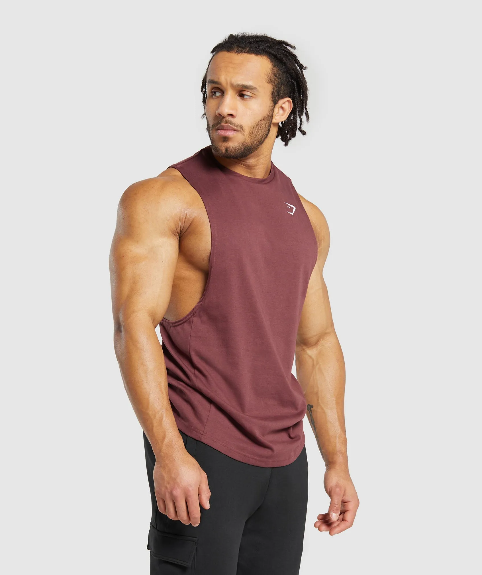 Gymshark React Drop Arm Tank - Burgundy Brown