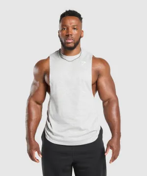 Gymshark React Drop Arm Tank - Light Grey Core Marl