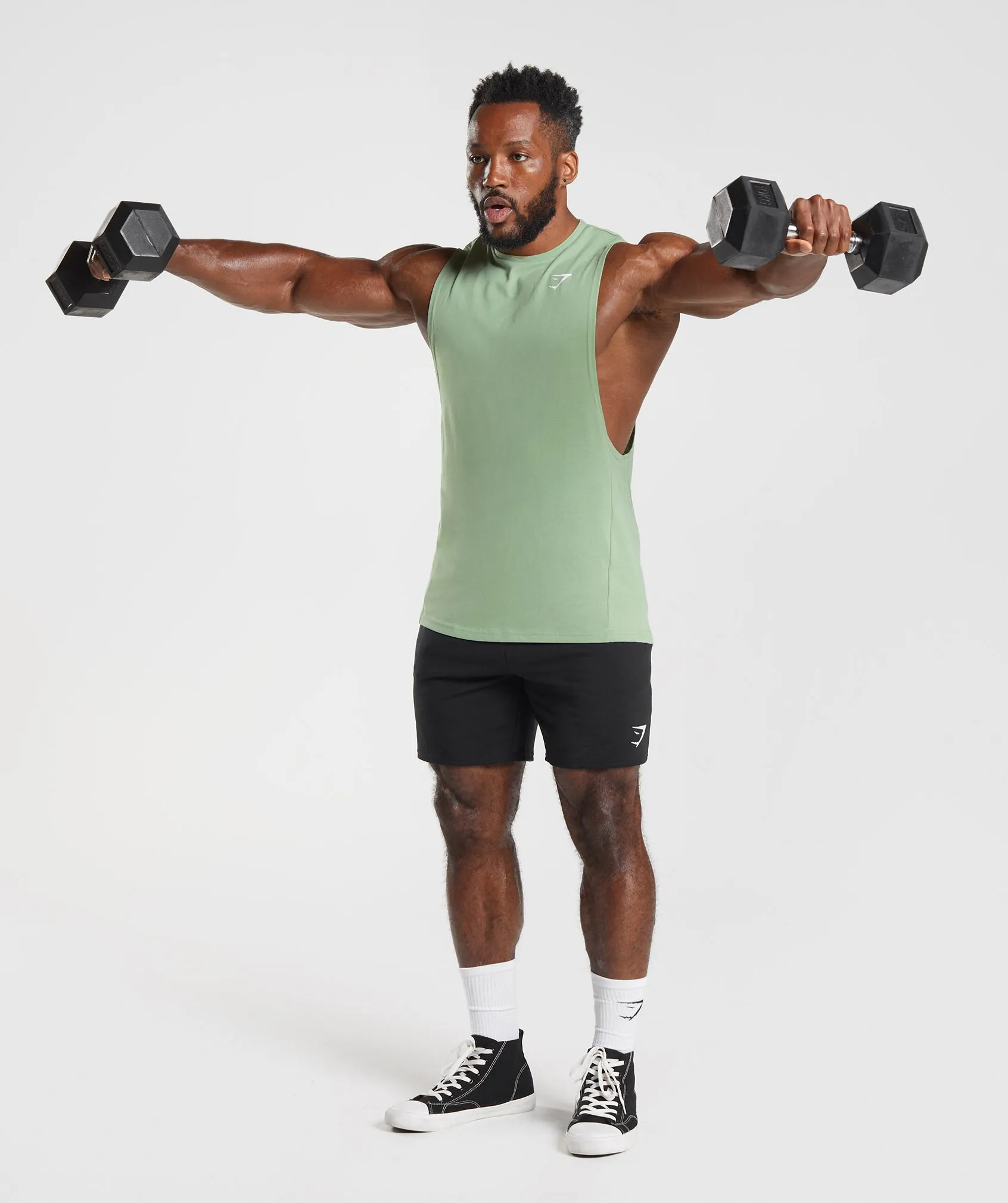 Gymshark React Drop Arm Tank - Tea Green