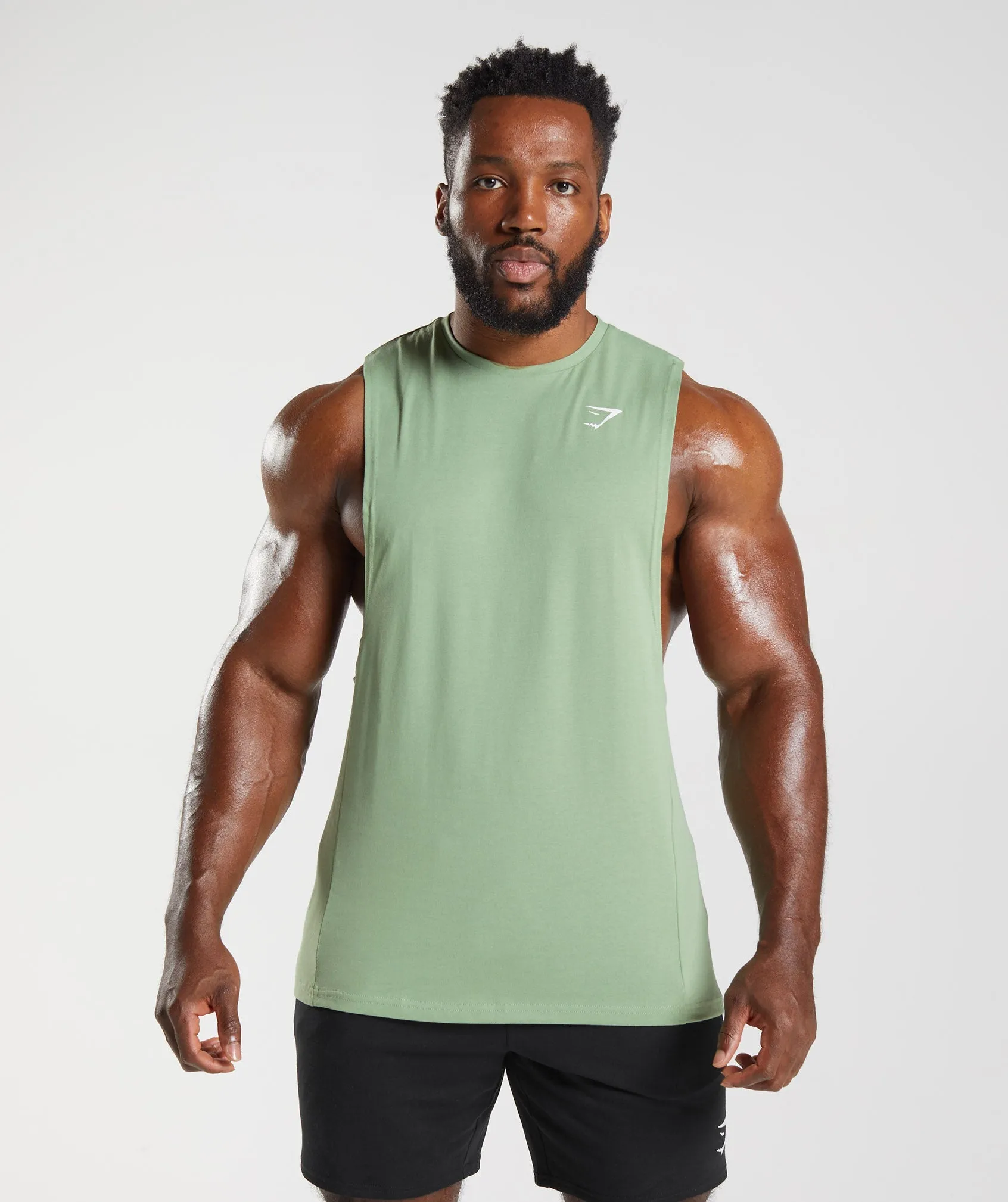 Gymshark React Drop Arm Tank - Tea Green