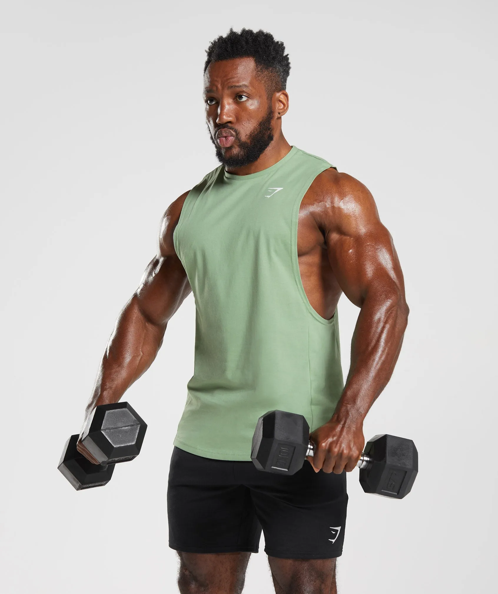 Gymshark React Drop Arm Tank - Tea Green