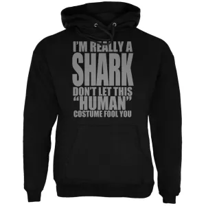 Halloween Human Shark Costume Black Adult Hoodie