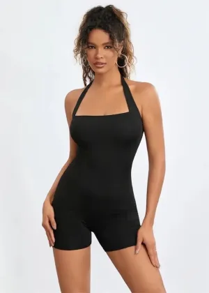 Halter Backless Unitard Romper