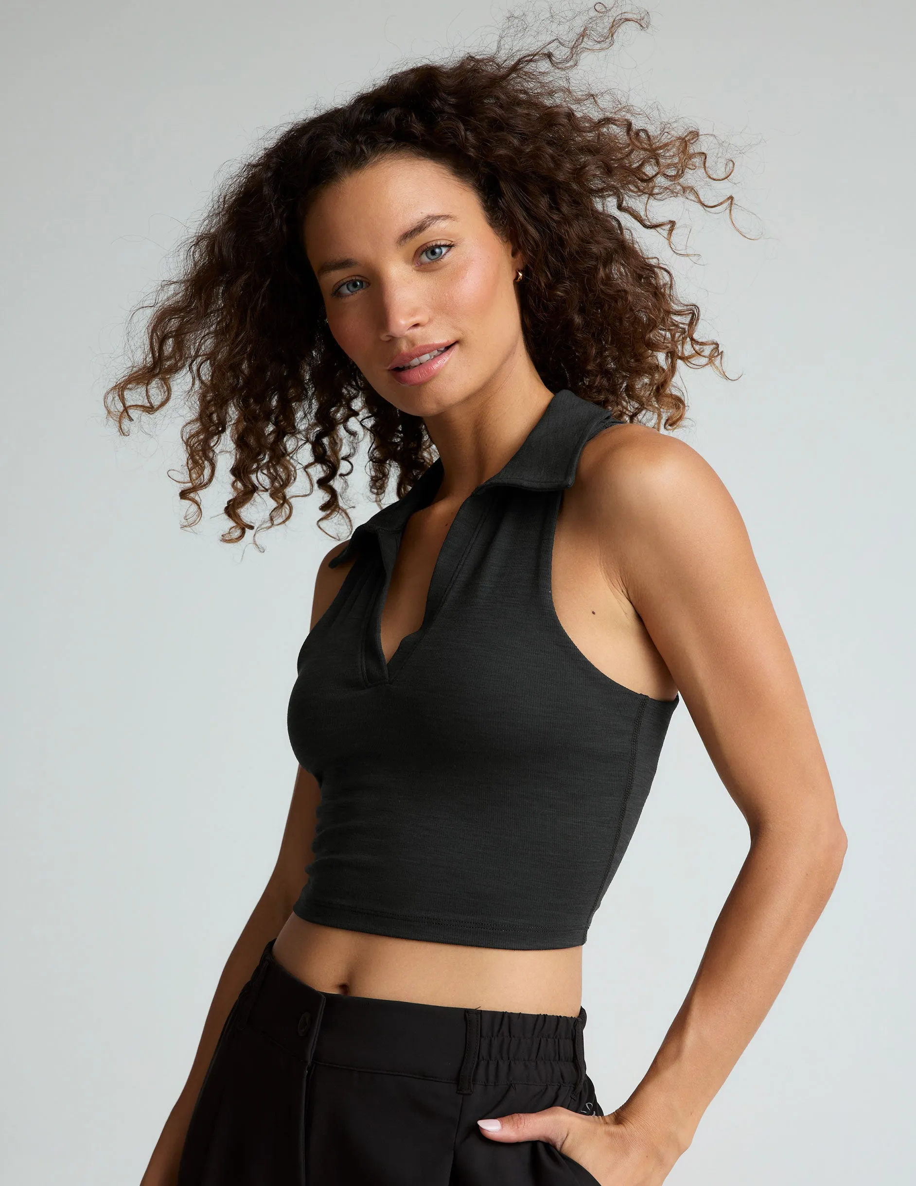 Heather Rib Prep Cropped Tank