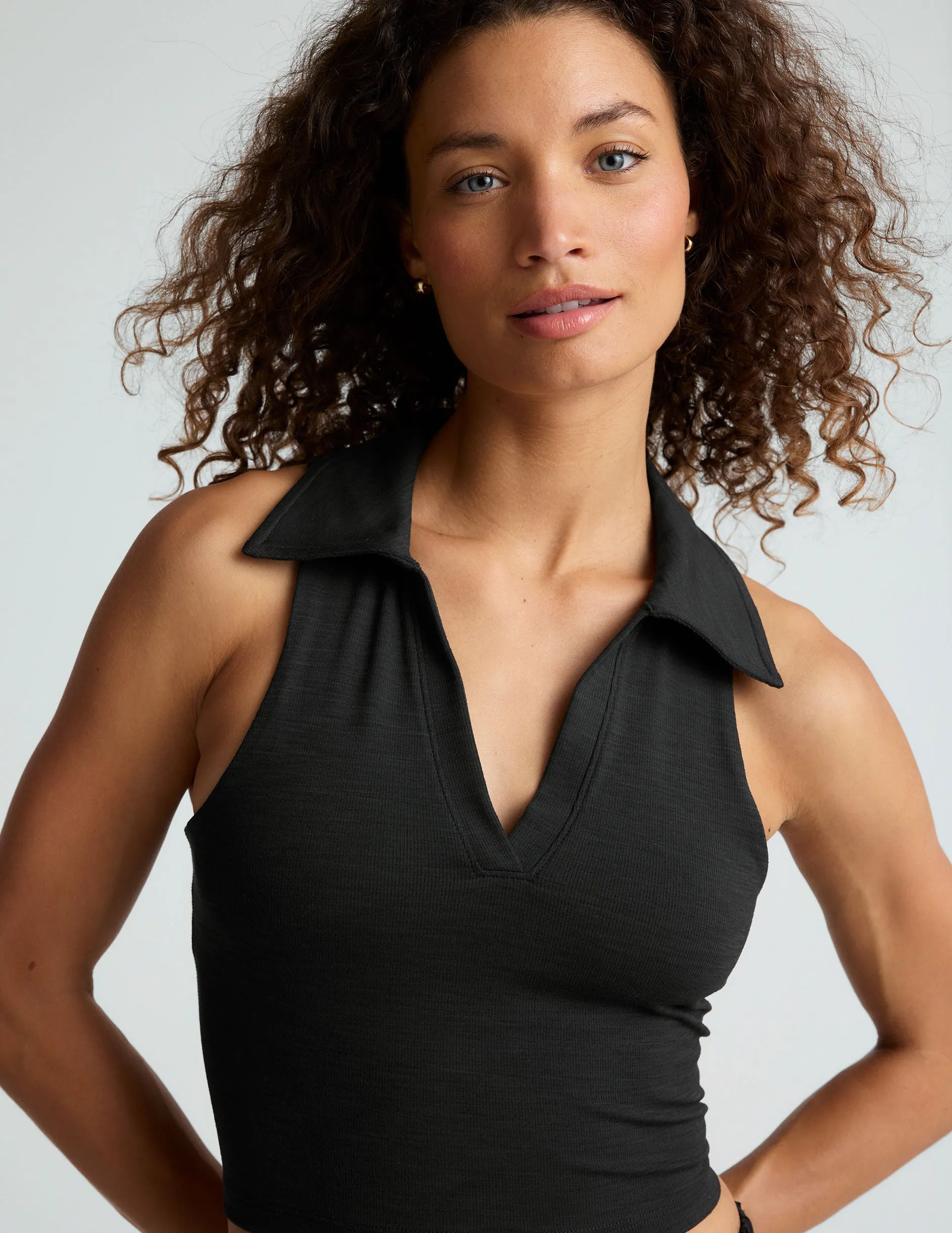 Heather Rib Prep Cropped Tank