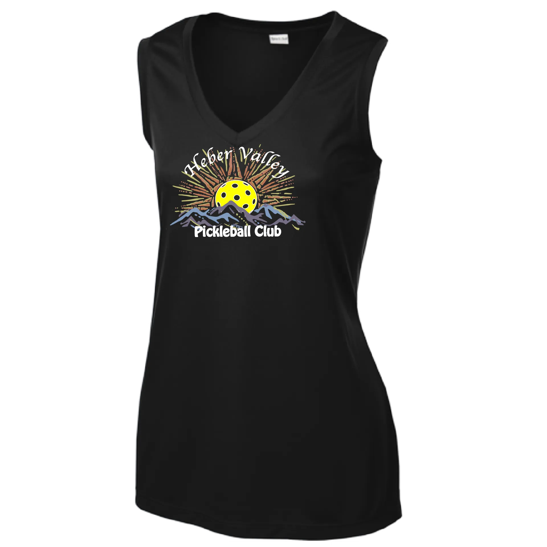 Heber Valley Pickleball Club (Large) | Women’s Sleeveless Athletic Shirt | 100% Polyester