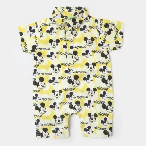 Infant Boys Woven Romper - Yellow