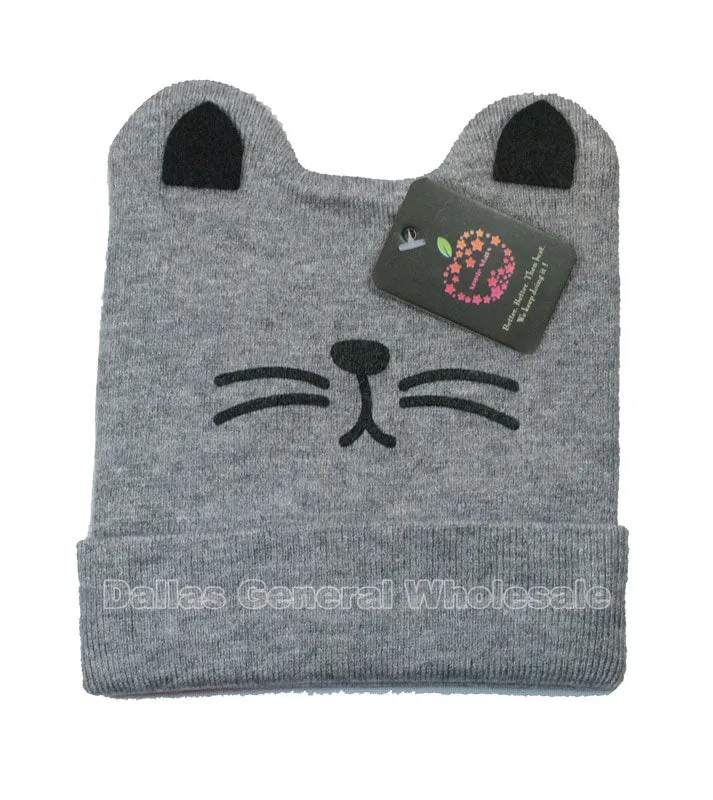 Infant Cat Ears Whiskers Beanie Hats Wholesale