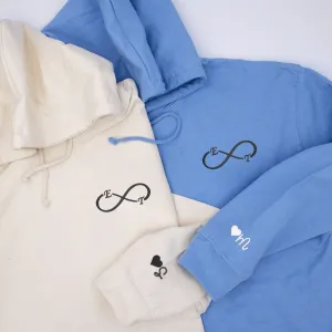 Infinity Symbol Matching Couple Hoodies – Custom Cute Sweatshirts for Couples