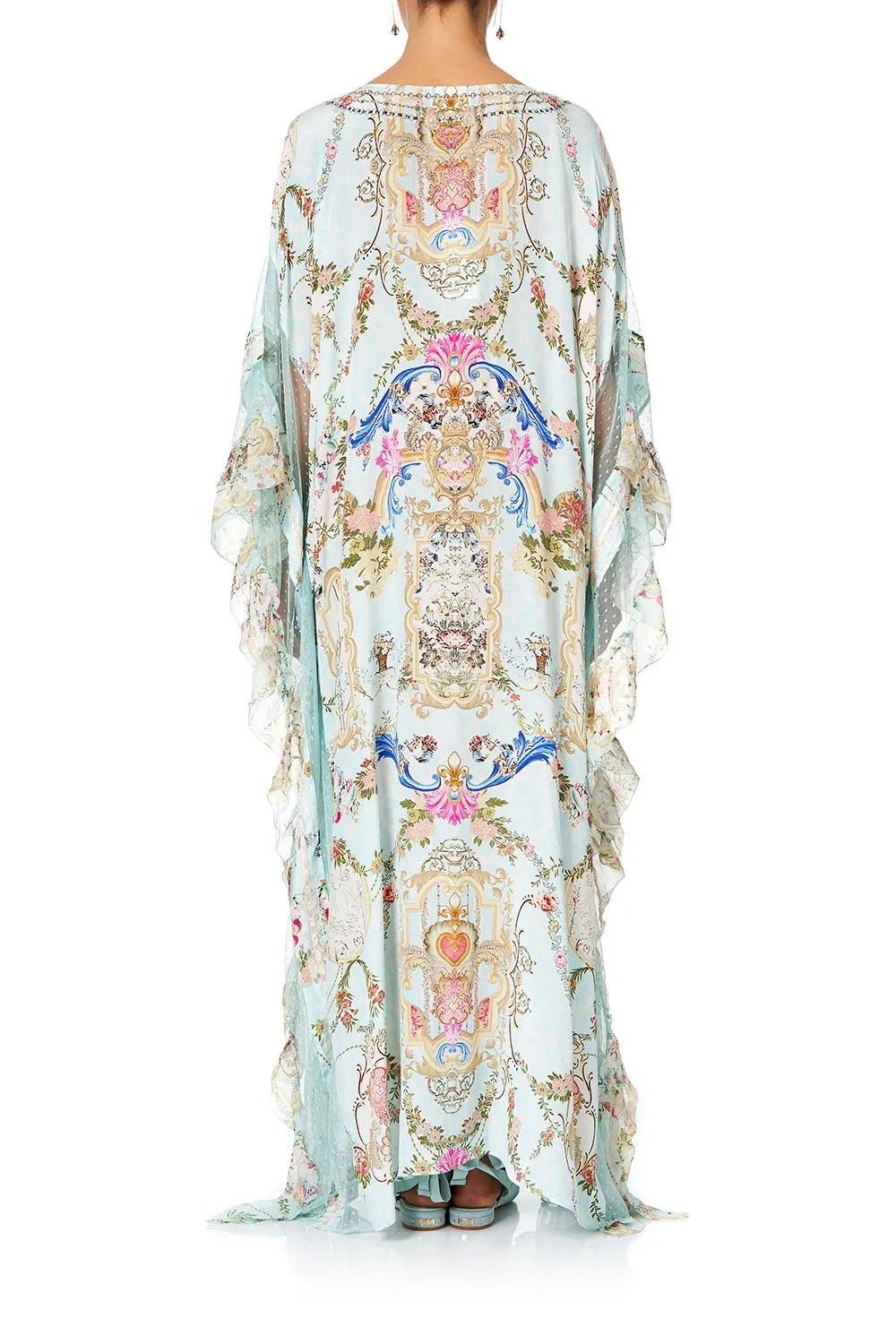 KAFTAN WITH FRILL PANELS VERSAILLES SKY