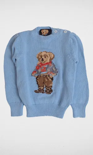 Kids RL Polo Bear Pullover - Baby Blue