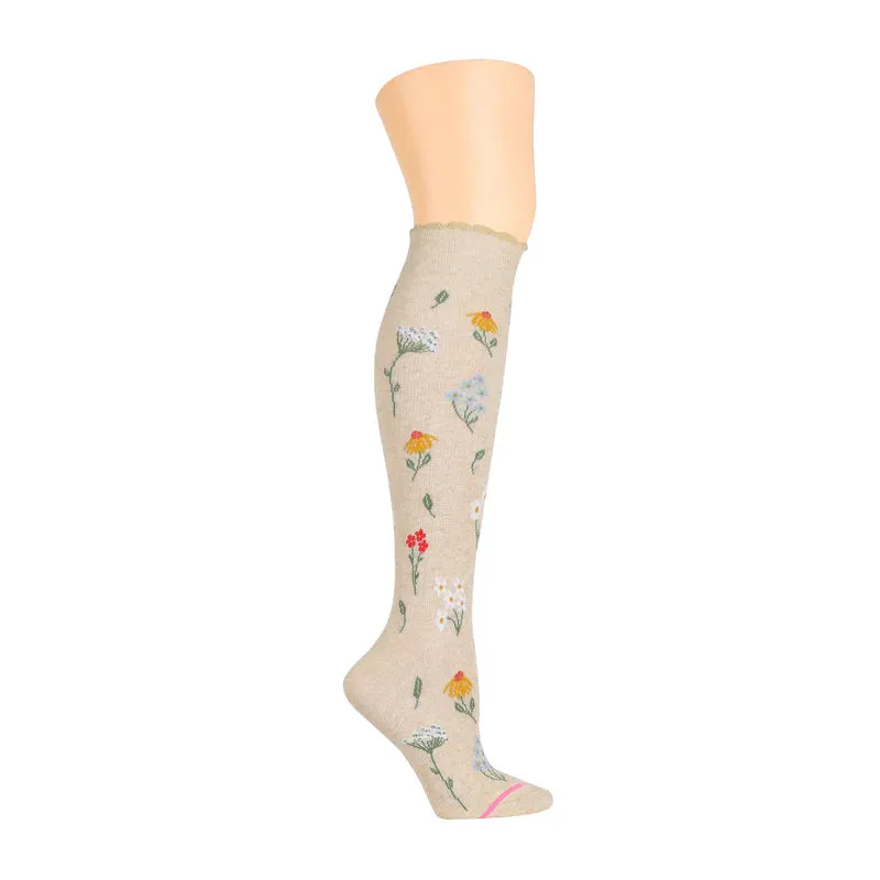 Knee High Compression Socks | Dr. Motion Wildflowers | Women (1 Pair)