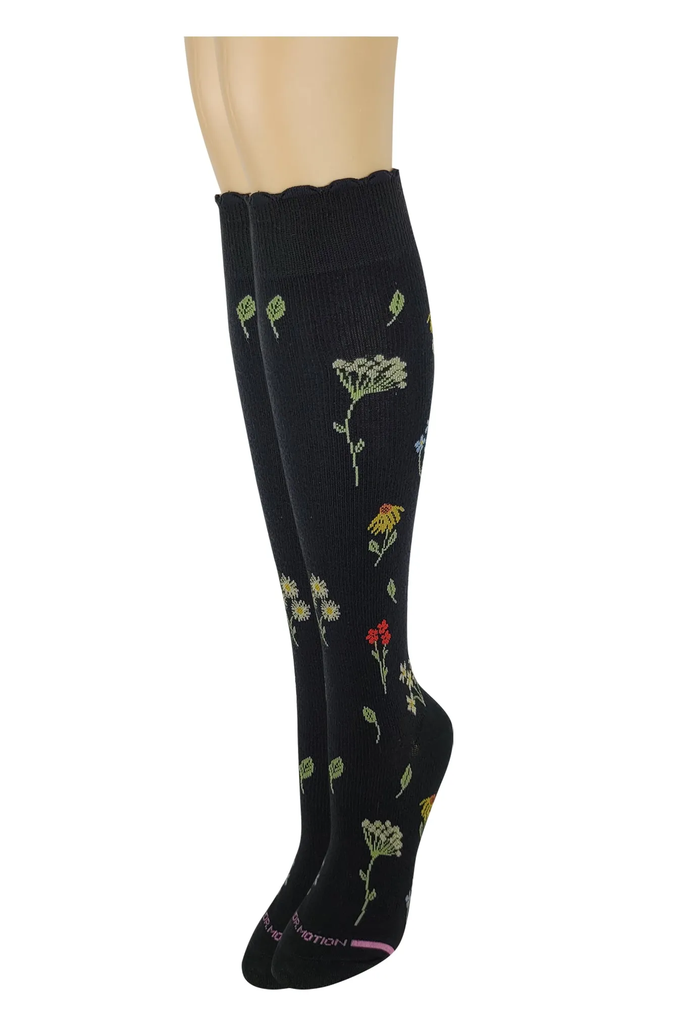 Knee High Compression Socks | Dr. Motion Wildflowers | Women (1 Pair)