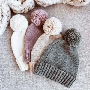 Knit Baby Pom Pom Beanie*