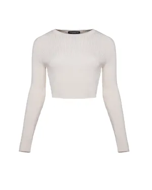 Knitted Long Sleeve Crop Top