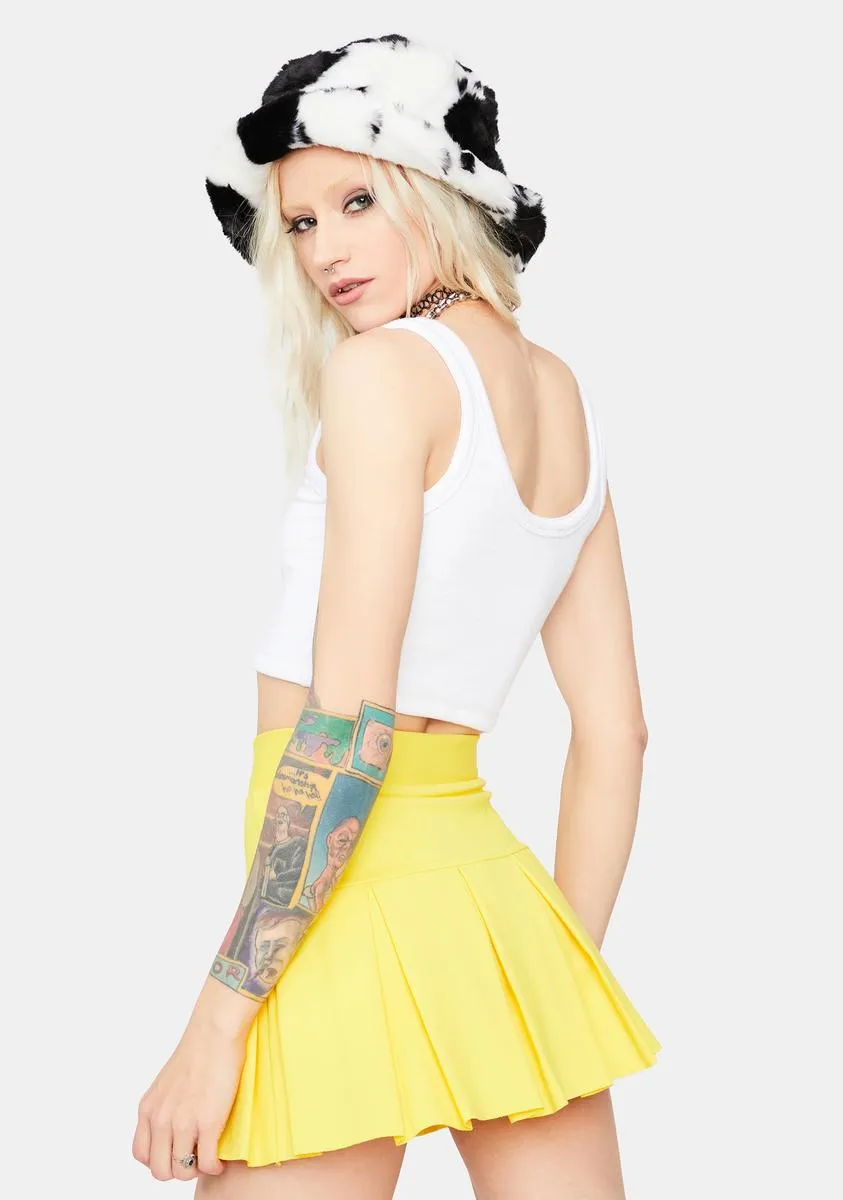 Lemon Wicked Scholar Pleated Mini Skirt