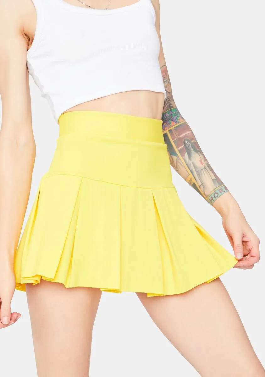 Lemon Wicked Scholar Pleated Mini Skirt