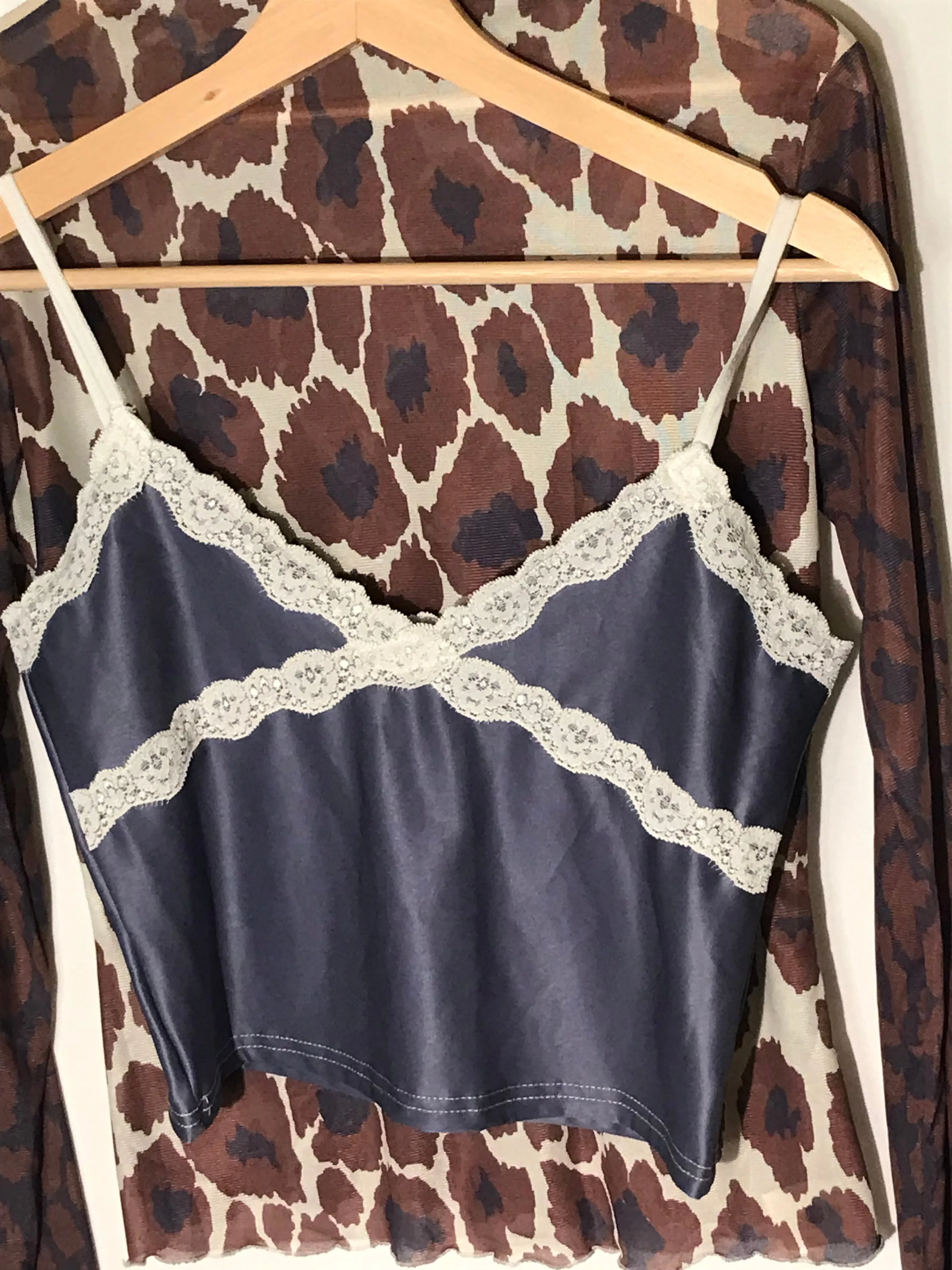 Leopard Mesh Top with Cami