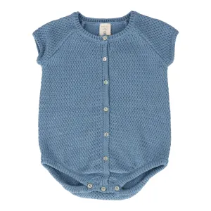 Lil Legs Knit Boys Romper-Blue