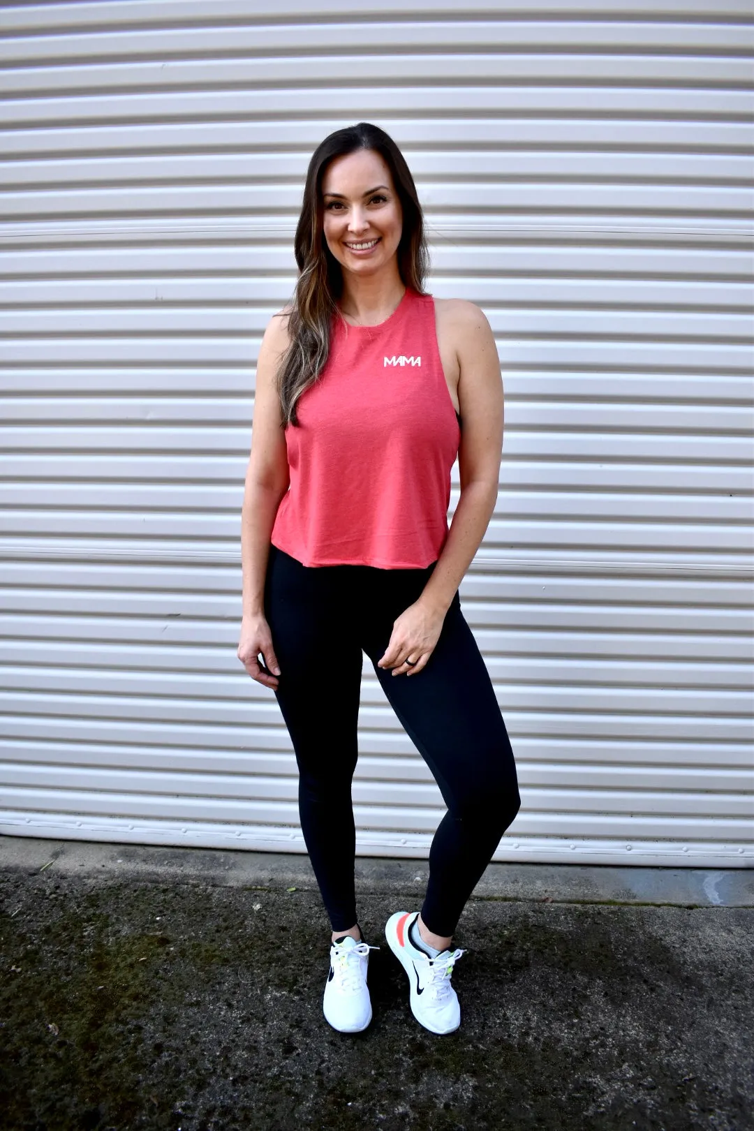 Mama Racerback Crop Tank Top