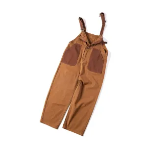 Man Fall Outfits Cargo Pants Retro Patchwork Suspender Pants Vintage Couple Loose Straight Cargo Pants Men