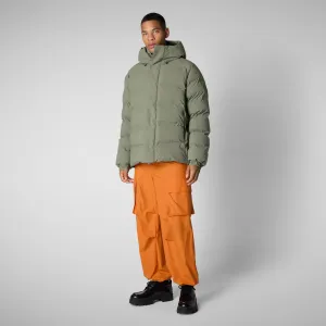 Man's hooded parka Leland in swamp green