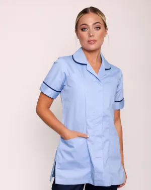 Memory Women's Classic Healthcare Tunic - Pale Blue / Navy