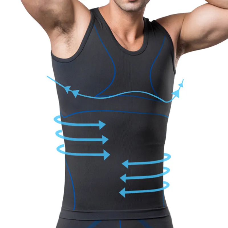 Men Elastic Gym Breathable Sport Compression O Neck Tank Top